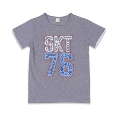 BOYS S/S T-SHIRT ROUND NECK GREY IR 8-9 YEAR A7706 Default Title - MamasJan KidsWear