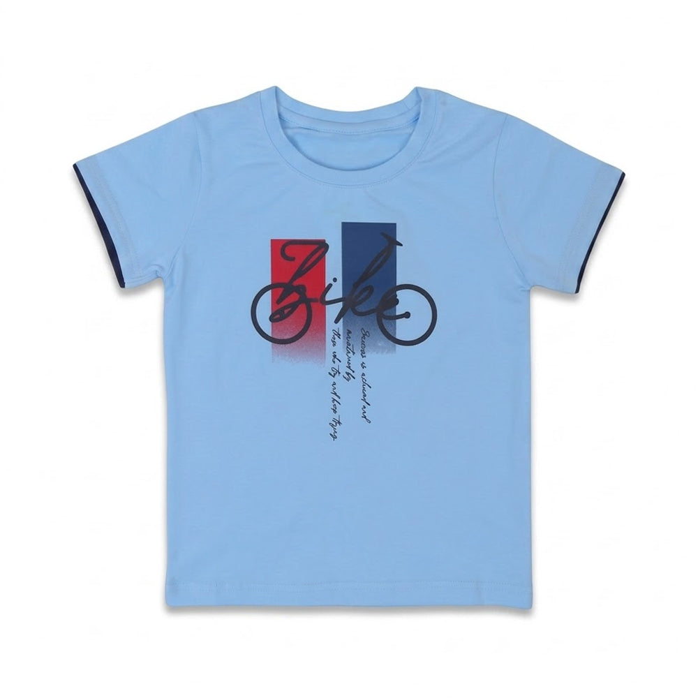 BOYS S/S T-SHIRT ROUND NECK SKY BLUE IR 3-4 YEAR A7759 Default Title - MamasJan KidsWear