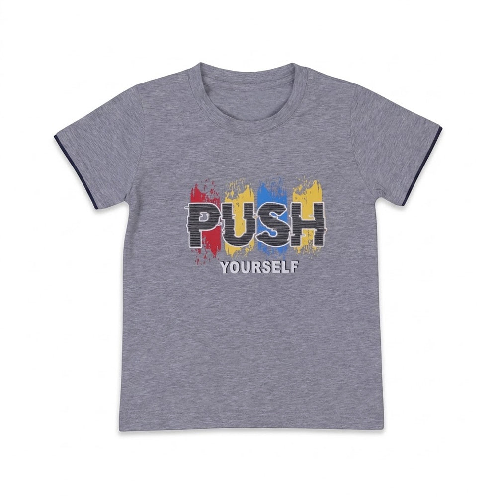 BOYS S/S T-SHIRT ROUND NECK GREY IR 2-3 YEAR A7512 Default Title - MamasJan KidsWear