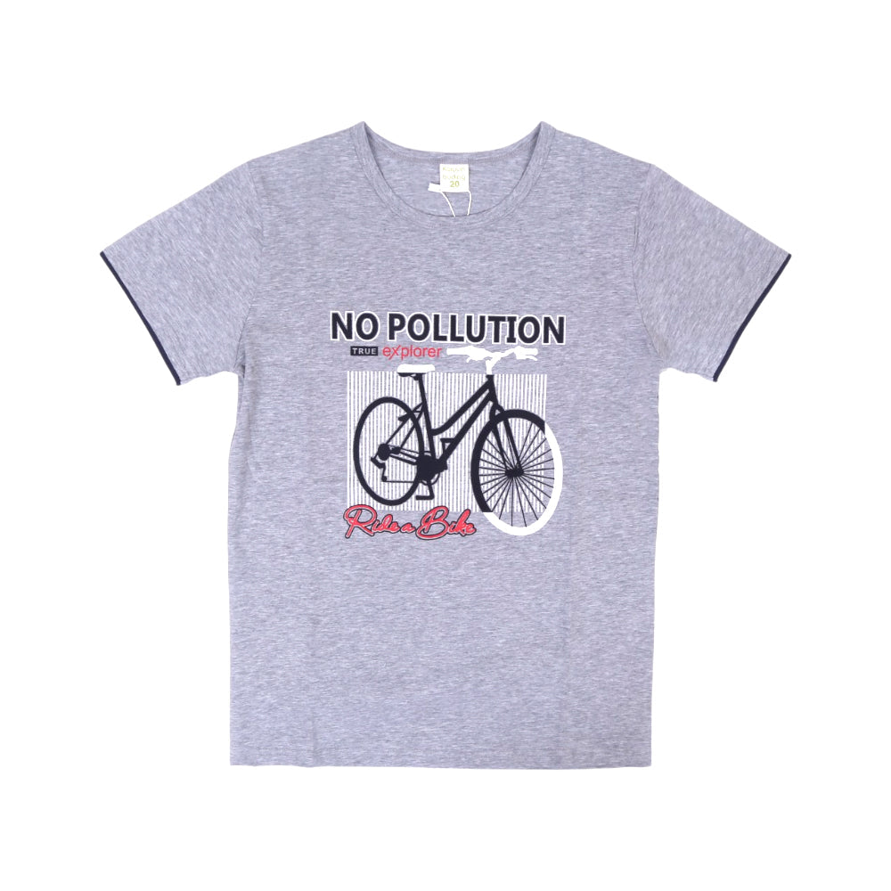 BOYS S/S T-SHIRT ROUND NECK GREY IR 9-10 YEAR A7703 Default Title - MamasJan KidsWear