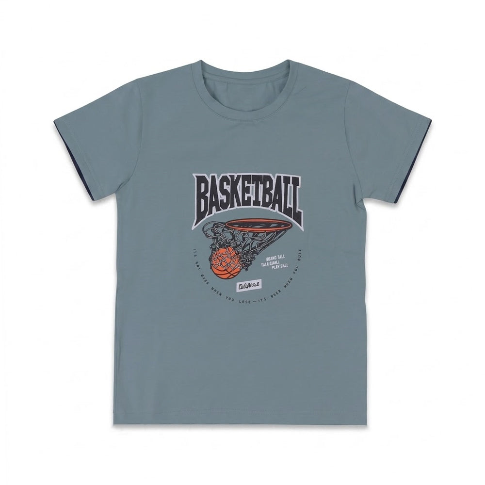 BOYS S/S T-SHIRT ROUND NECK C-GREEN IR 8-9 YEAR A7808 Default Title - MamasJan KidsWear