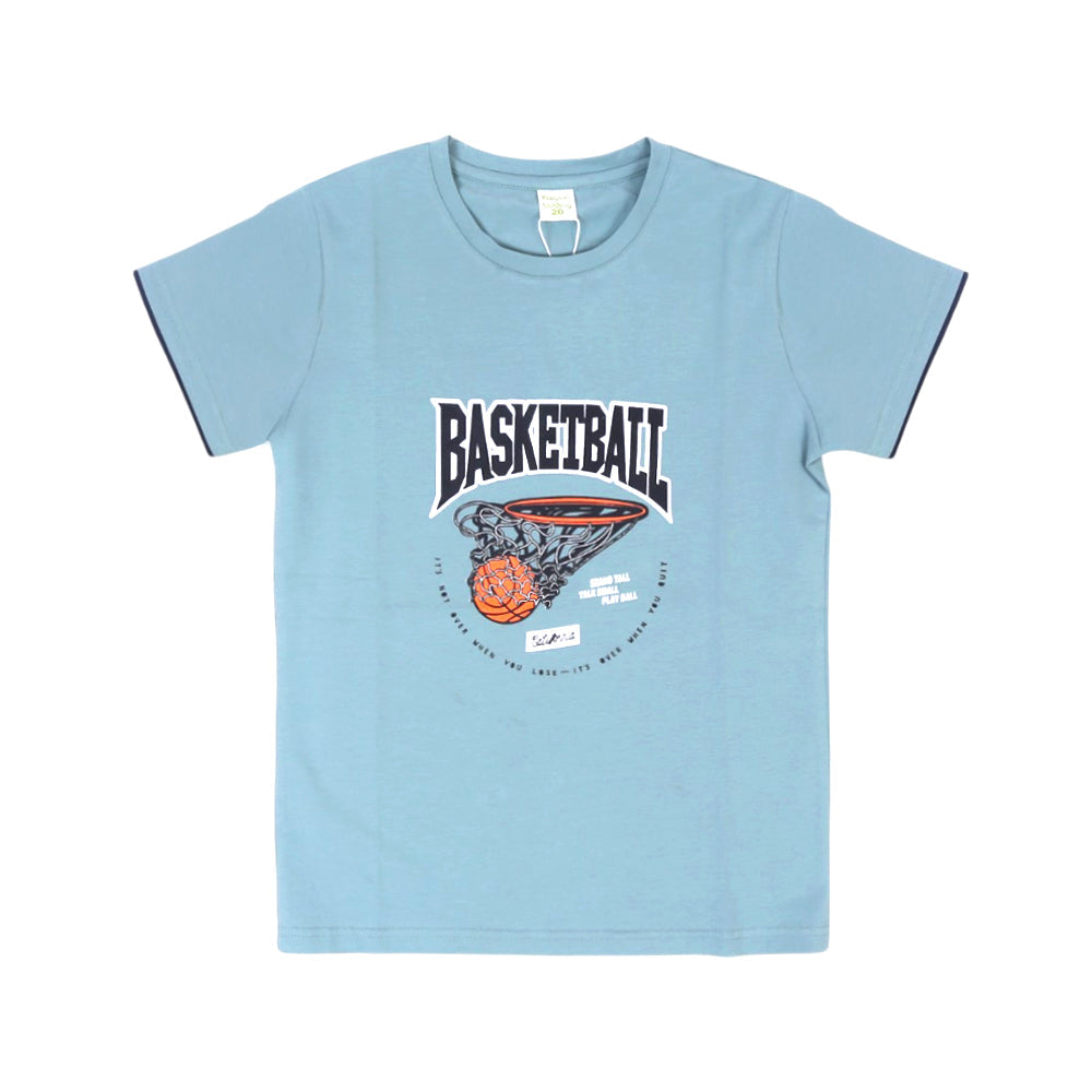 BOYS S/S T-SHIRT ROUND NECK C-GREEN IR 9-10 YEAR A7808 Default Title - MamasJan KidsWear