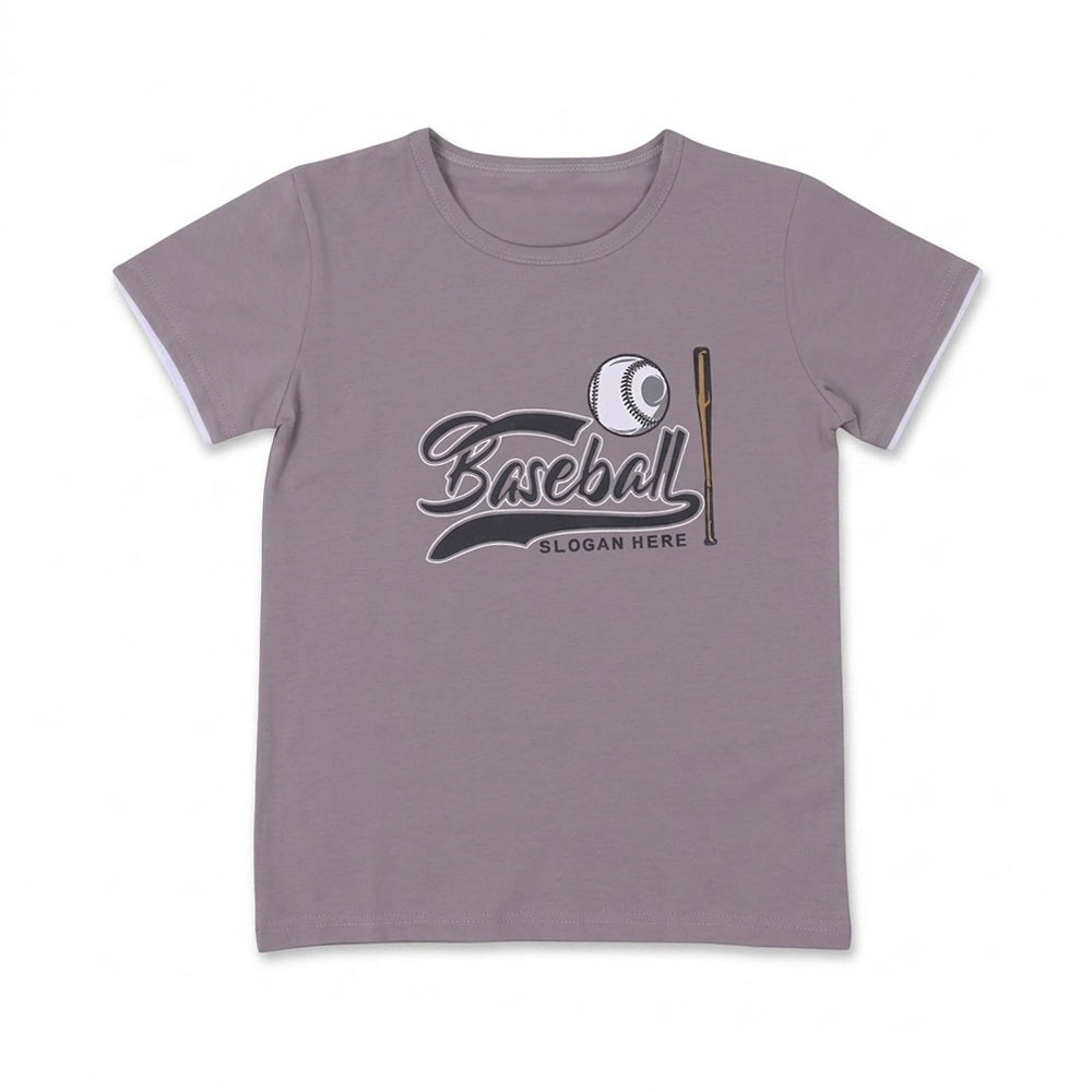BOYS S/S T-SHIRT ROUND NECK GREY IR 7-8 YEAR A7813 Default Title - MamasJan KidsWear
