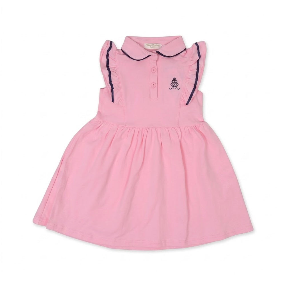 GIRLS CAP/SLV KNIT FROCK PINK IRS-26 18-24M Q2262 Default Title - MamasJan KidsWear