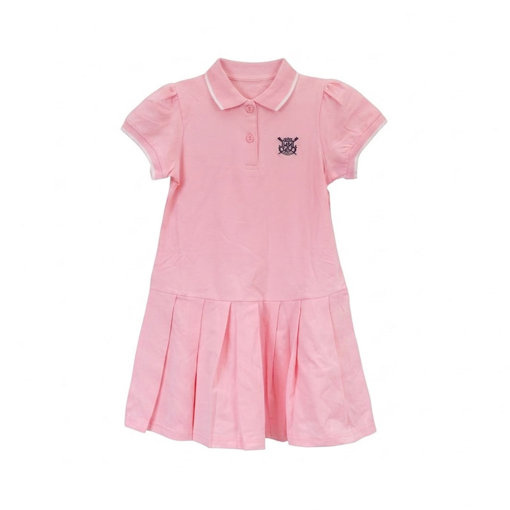 GIRLS S/S KNIT FROCK PINK IRS-26 5-6 YEAR Q2112 Default Title - MamasJan KidsWear