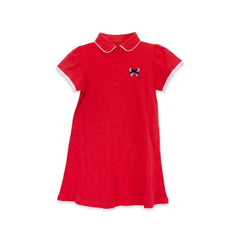 GIRLS S/S KNIT FROCK RED IRS-26 6-7 YEAR Q042 Default Title - MamasJan KidsWear