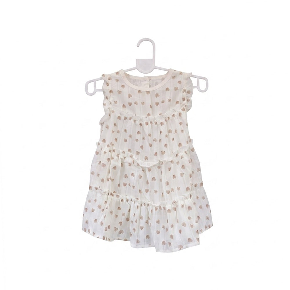 GIRLS CAP/SLV COTTON PRINTED FROCK MIX COL IR-26 12-18M 8101 Default Title - MamasJan KidsWear