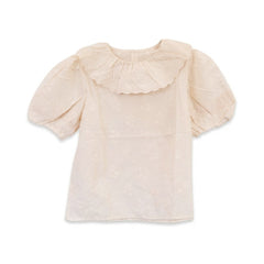 GIRLS S/S COTTON CHICKEN BLOUSE OFF WHITE IR-26 7-8 YEAR 663 Default Title - MamasJan KidsWear