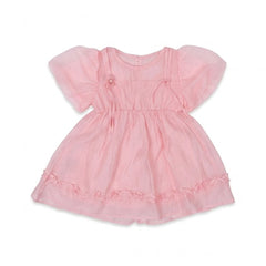 GIRLS CAP/SLV FANCY FROCK PINK IR-26 5-6 YEAR 9903 Default Title - MamasJan KidsWear