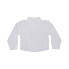 GIRLS L/S COTTON CHICKEN BLOUSE WHITE IR-26 6-7 YEAR 2341 Default Title - MamasJan KidsWear