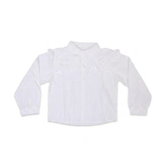 GIRLS L/S COTTON CHICKEN BLOUSE WHITE IR-26 7-8 YEAR 2341 Default Title - MamasJan KidsWear