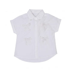 GIRLS S/S COTTON FANCY BLOUSE WHITE IR-26 7-8 YEAR 6663 Default Title - MamasJan KidsWear