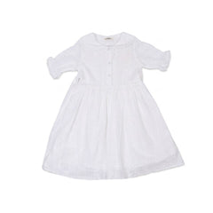 GIRLS S/S COTTON CHICKEN FROCK WHITE IR-26 5-6 YEAR PH031 Default Title - MamasJan KidsWear