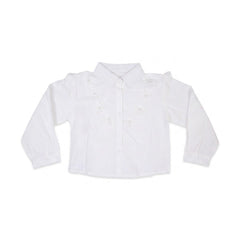 GIRLS L/S COTTON FANCY BLOUSE WHITE IR-26 5-6 YEAR 2343 Default Title - MamasJan KidsWear
