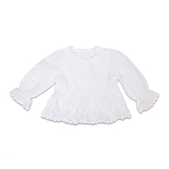 GIRLS L/S COTTON CHICKEN BLOUSE OFF WHITE IR-26 4-5 YEAR 291 Default Title - MamasJan KidsWear
