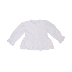 GIRLS L/S COTTON CHICKEN BLOUSE OFF WHITE IR-26 8-9 YEAR 291 Default Title - MamasJan KidsWear