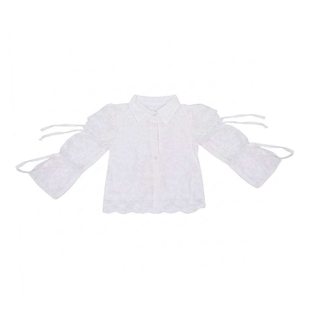GIRLS L/S COTTON EMB BLOUSE OFF WHITE IR-26 4-5 YEAR 29889 Default Title - MamasJan KidsWear