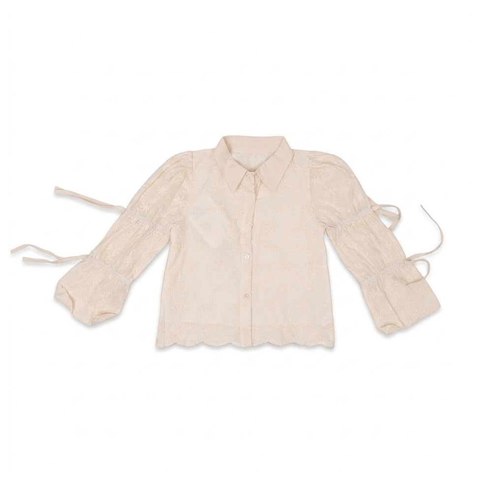 GIRLS L/S COTTON EMB BLOUSE WHITE IR-26 4-5 YEAR 29889 Default Title - MamasJan KidsWear