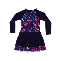 LADIES L/S SWIMMING COSTUME ADULTS FROCK STYLE IRS-26 6XL 12 Default Title - MamasJan KidsWear