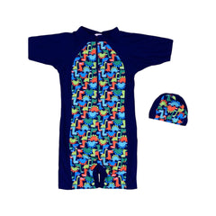 BOYS 2PC SWIMMING COSTUME MULTI IRS-26 8-9 YEAR 13 Default Title - MamasJan KidsWear