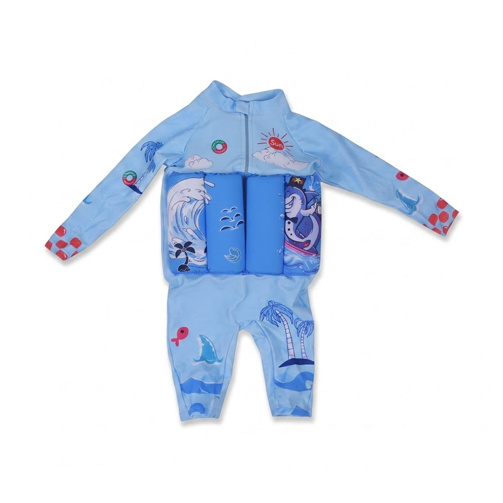 BOYS L/S 2PC SWIMMING COSTUME PADDED IRS-26 3-4 YEAR 16 Default Title - MamasJan KidsWear