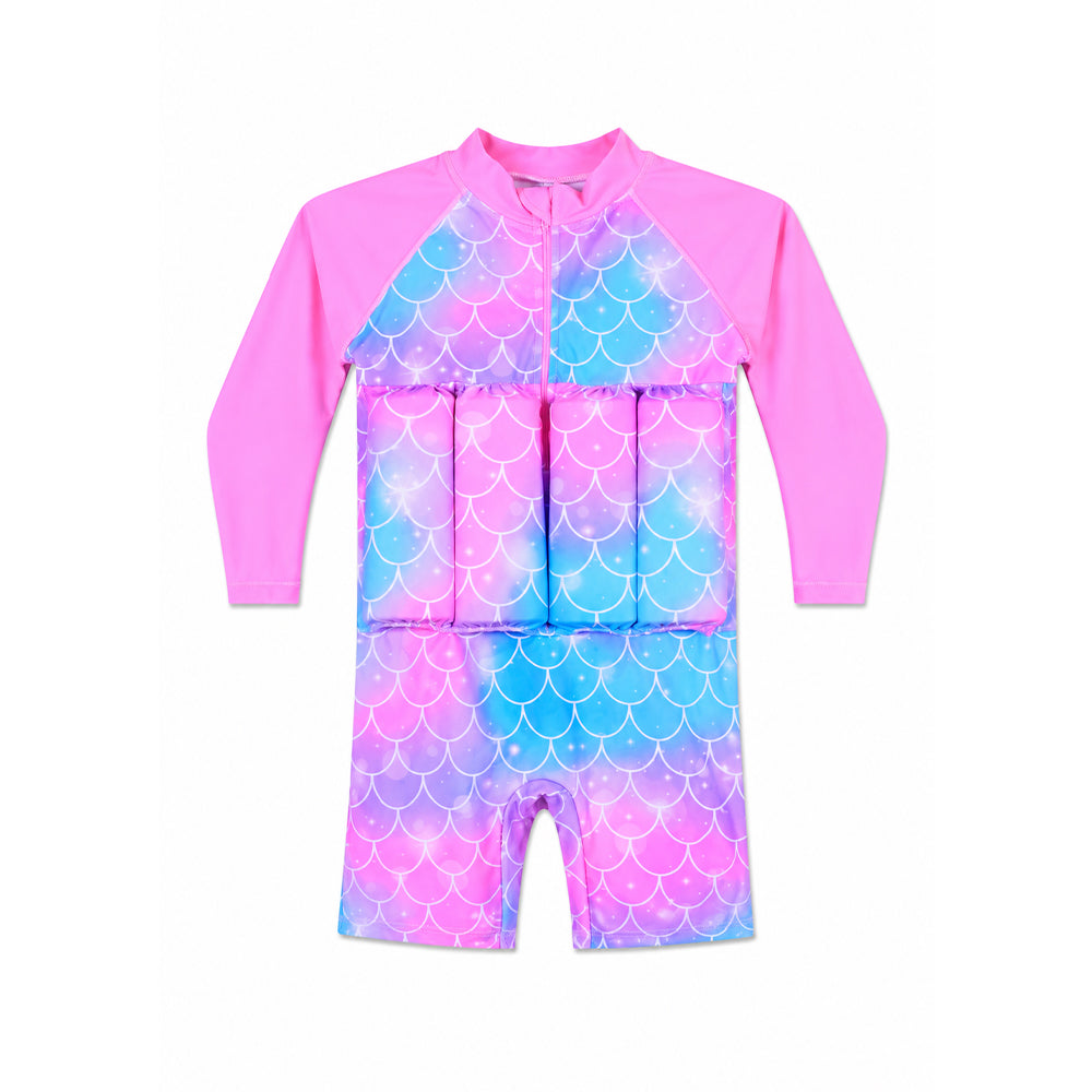 GIRLS L/S 2PC SWIMMING COSTUME PADDED IRS-26 3-4 YEAR 16 Default Title - MamasJan KidsWear