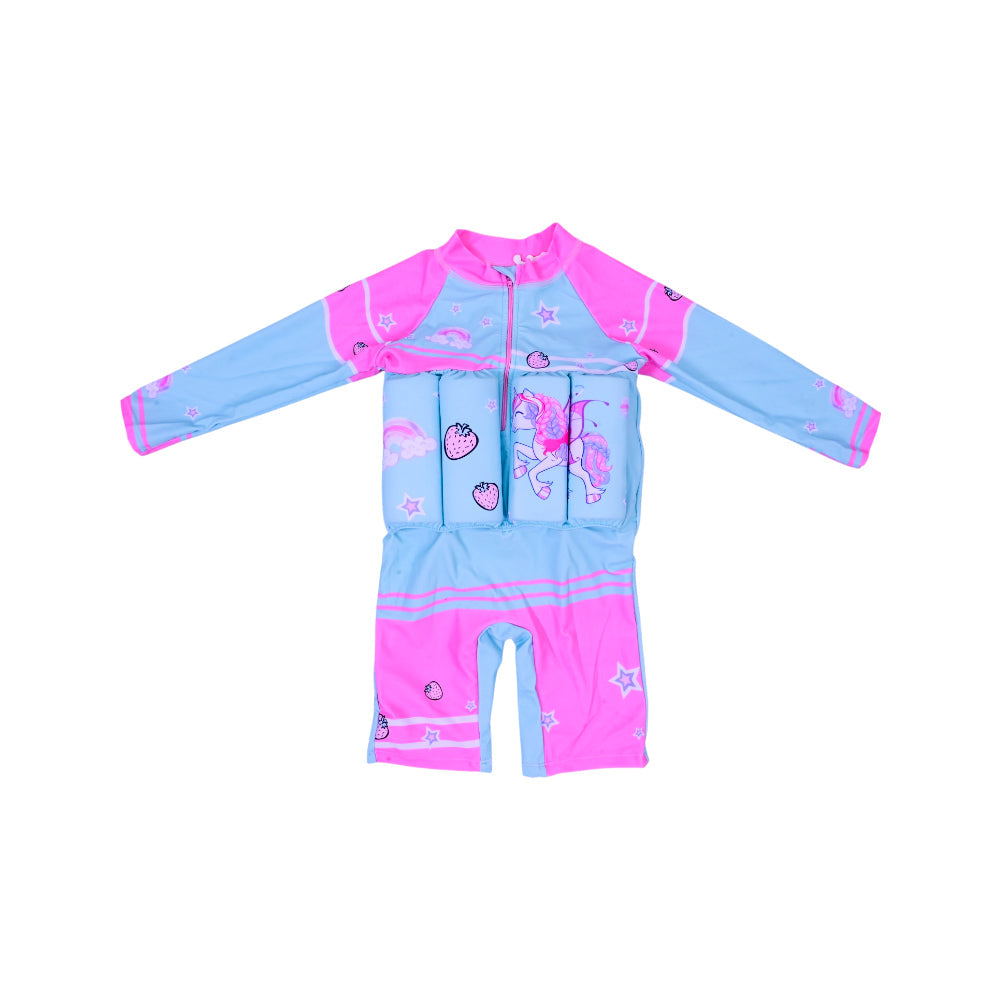 GIRLS L/S 2PC SWIMMING COSTUME PADDED IRS-26 4-5 YEAR 16 Default Title - MamasJan KidsWear