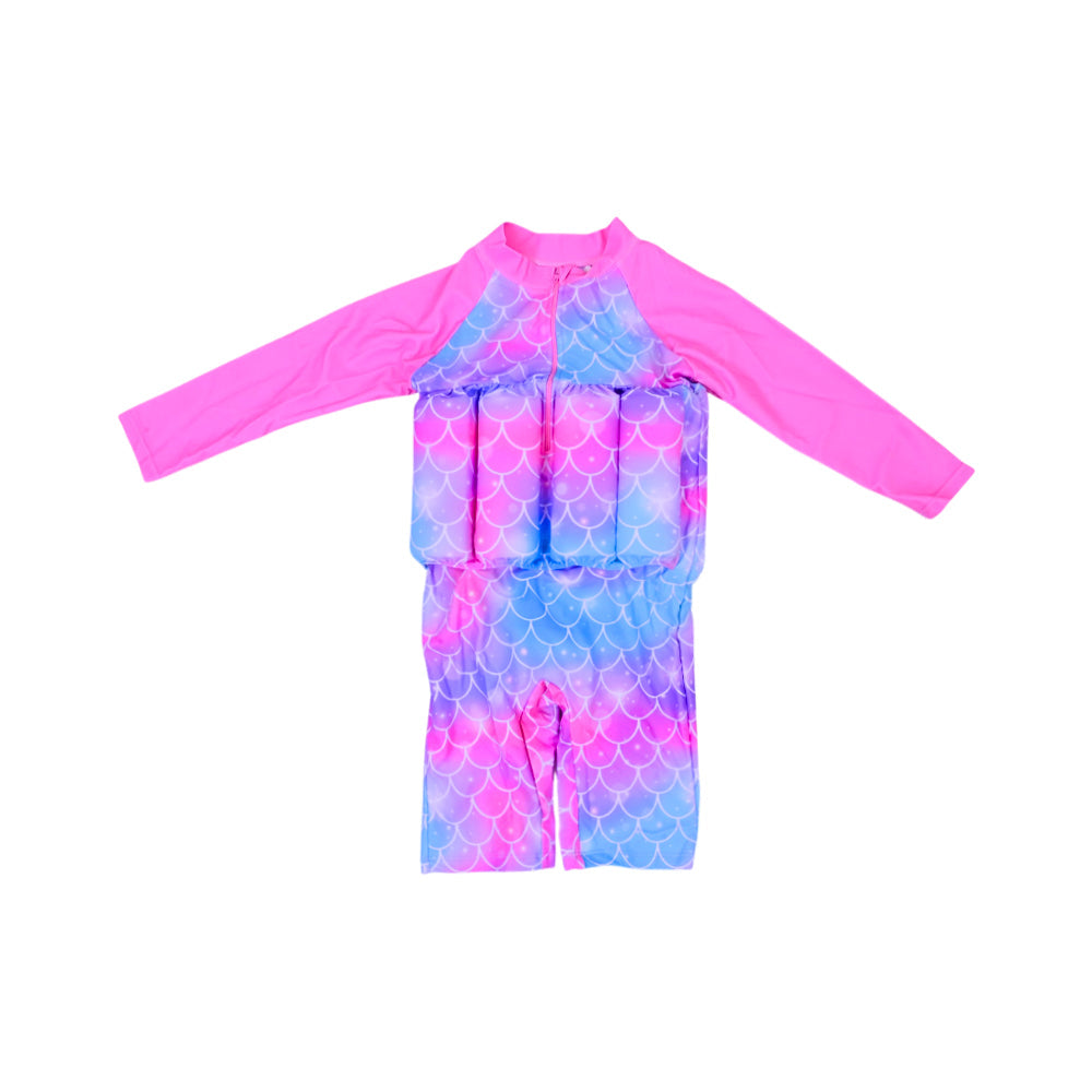 GIRLS L/S 2PC SWIMMING COSTUME PADDED IRS-26 5-6 YEAR 16 Default Title - MamasJan KidsWear