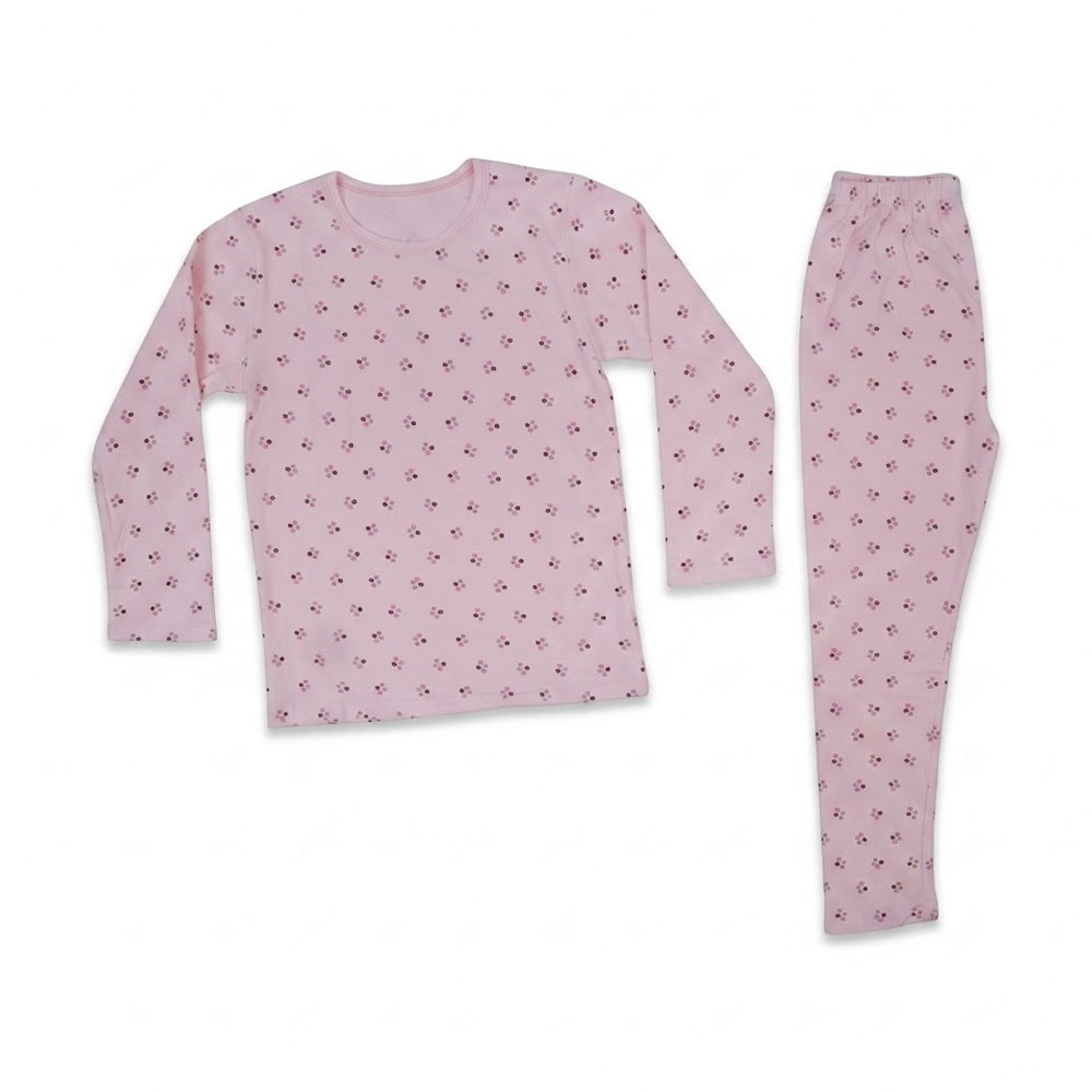 GIRLS L/S 2PC L/W SLEEPING SUIT PINK 5-6YEAR ZHS-26 7284 I.G Default Title - MamasJan KidsWear