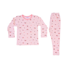 GIRLS L/S 2PC L/W SLEEPING SUIT OFF WHITE 3-4YEAR ZHS-26 728 Default Title - MamasJan KidsWear
