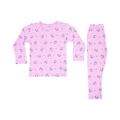 GIRLS L/S 2PC L/W SLEEPING SUIT L-PINK 3-4YEAR ZHS-26 7284 I Default Title - MamasJan KidsWear