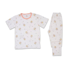 GIRLS S/S 2PC SLEEPING SUIT OFF WHITE 8-9YEAR ZHS-26 8139 1. Default Title - MamasJan KidsWear