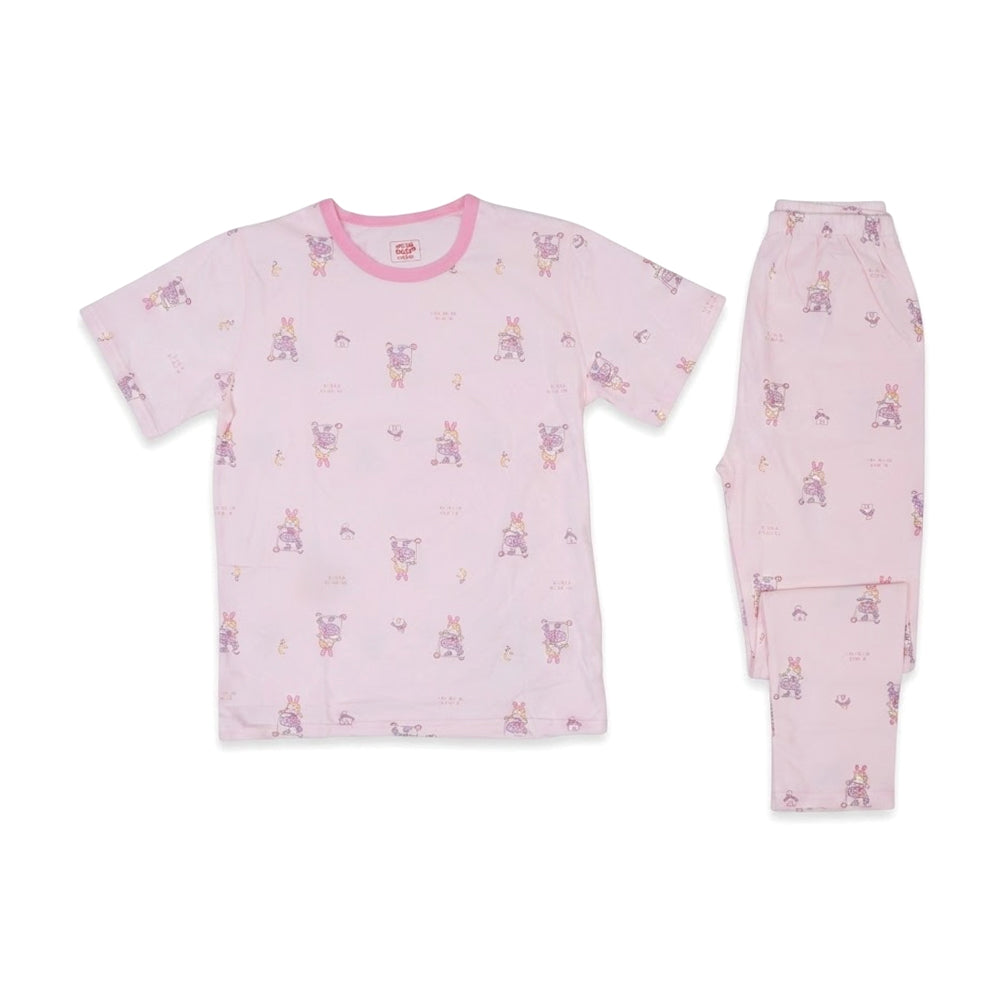 GIRLS S/S 2PC SLEEPING SUIT PINK 8-9YEAR ZHS-26 8140 1.G Default Title - MamasJan KidsWear