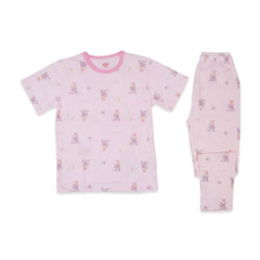 GIRLS S/S 2PC SLEEPING SUIT PINK 8-9YEAR ZHS-26 8140 1.G Default Title - MamasJan KidsWear