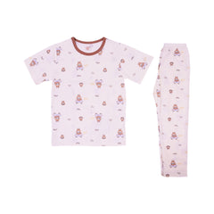 GIRLS S/S 2PC SLEEPING SUIT SKIN 8-9YEAR ZHS-26 8140 1.G Default Title - MamasJan KidsWear