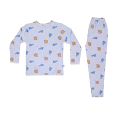 BOYS L/S 2PC L/W SLEEPING SUIT SKY BLUE 5-6YEAR ZHS-26 6001 Default Title - MamasJan KidsWear