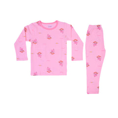 GIRLS L/S 2PC L/W SLEEPING SUIT PINK 18-24M ZHS-26 7285 I.G Default Title - MamasJan KidsWear