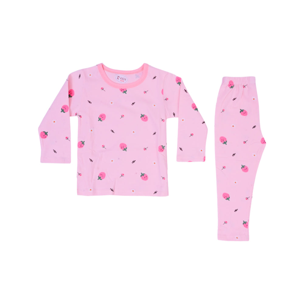 GIRLS L/S 2PC L/W SLEEPING SUIT PINK 2-3YEAR ZHS-26 7285 I.G Default Title - MamasJan KidsWear