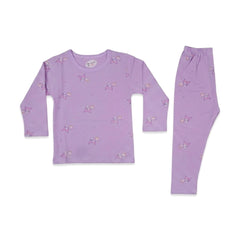 GIRLS L/S 2PC L/W SLEEPING SUIT L-PURPLE 12-18M ZHS-26 7285 Default Title - MamasJan KidsWear