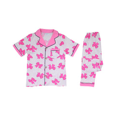 GIRLS S/S 2PC SLEEPING SUIT F/O 7-8YEAR PINK NO-4 IR-26 Default Title - MamasJan KidsWear