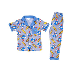BOYS S/S 2PC SLEEPING SUIT F/O 5-6YEAR R-BLUE NO-6 IR-26 Default Title - MamasJan KidsWear