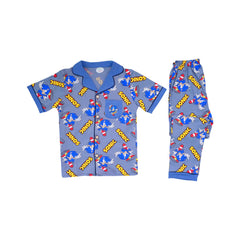 BOYS S/S 2PC SLEEPING SUIT F/O 7-8YEAR R-BLUE NO-6 IR-26 Default Title - MamasJan KidsWear
