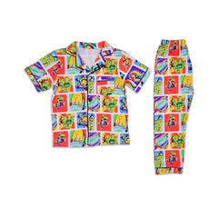 BOYS S/S 2PC SLEEPING SUIT F/O 4-5YEAR MULTI COL NO-7 IR-26 Default Title - MamasJan KidsWear