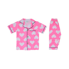 GIRLS S/S 2PC SLEEPING SUIT F/O 2-3YEAR PINK NO-9 IR-26 Default Title - MamasJan KidsWear