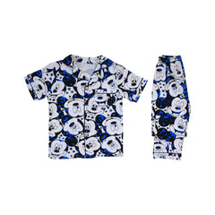 BOYS S/S 2PC SLEEPING SUIT F/O 5-6YEAR WHIOTE PRINTED NO-15 Default Title - MamasJan KidsWear