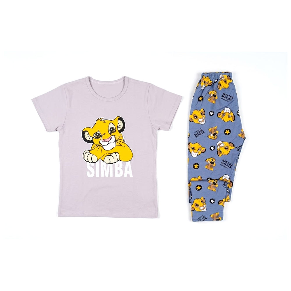 BOYS S/S 2PC SLEEPING SUIT R/NECK 7-8YEAR L-GREY NO-22 IR-26 Default Title - MamasJan KidsWear