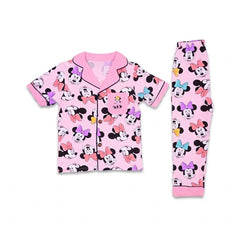 GIRLS S/S 2PC SLEEPING SUIT F/O 3-4YEAR PINK NO-38 IR-26 Default Title - MamasJan KidsWear