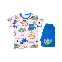 BOYS S/S 2PC KNICKER SUIT 8-9YEAR OFF WHITE PRINT NO-50 IR-2 Default Title - MamasJan KidsWear