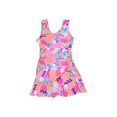 LADIES S/L SWIMMING COSTUME ORG TROPICAL 3XL IR-25 31626-2 Default Title - MamasJan KidsWear