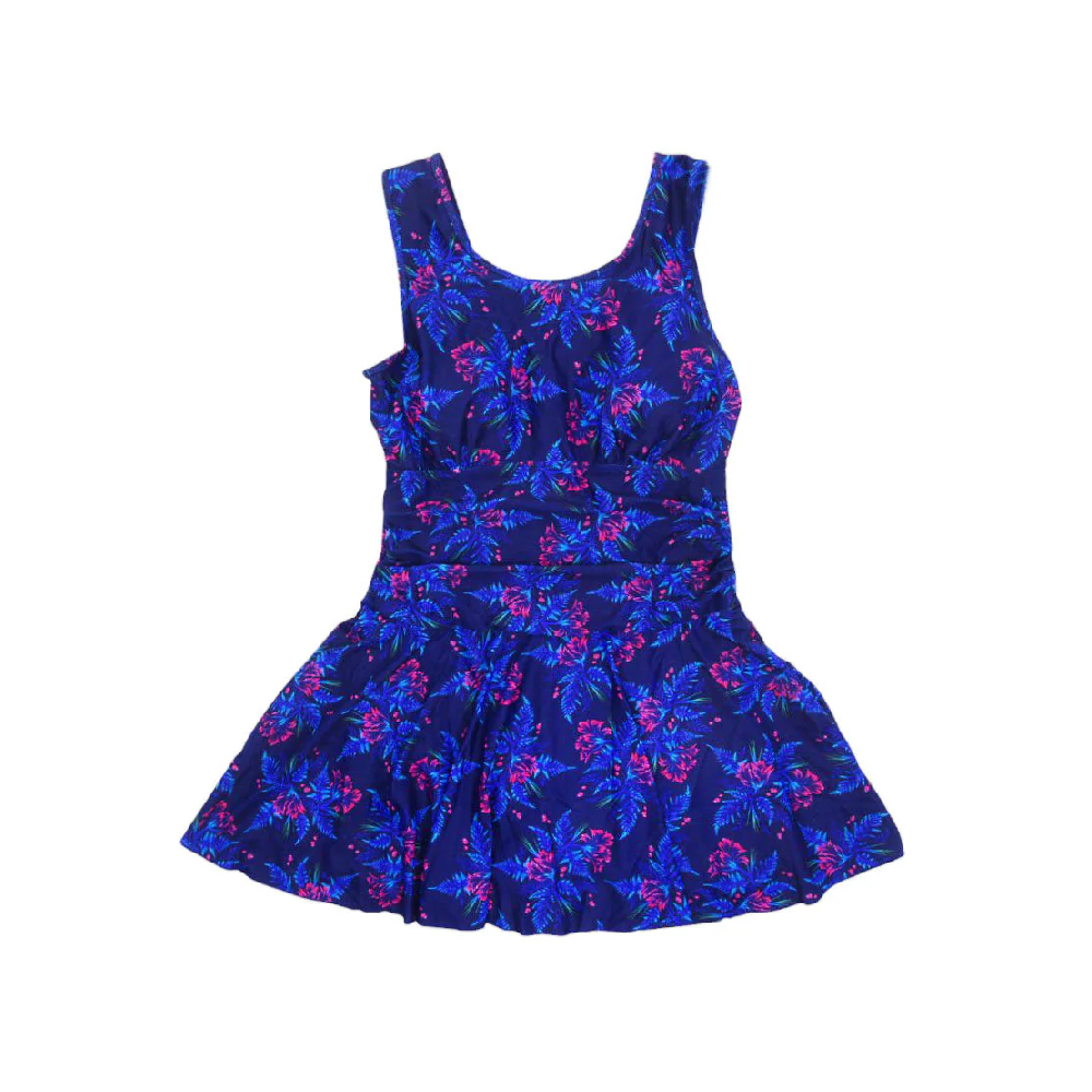 LADIES S/L SWIMMING COSTUME NAVY 2XL IR-25 31626-2 Default Title - MamasJan KidsWear
